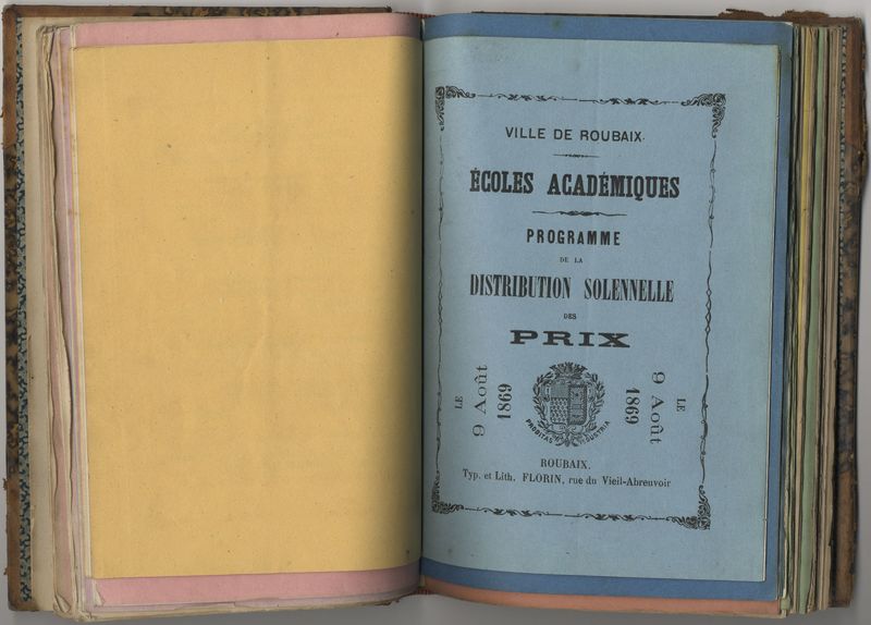 1869 - Distribution solennelle des prix aux élèves des écoles académiques