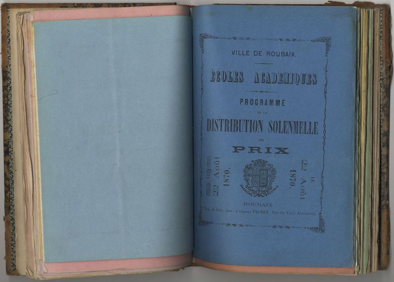 1870 - Distribution solennelle des prix aux élèves des écoles académiques