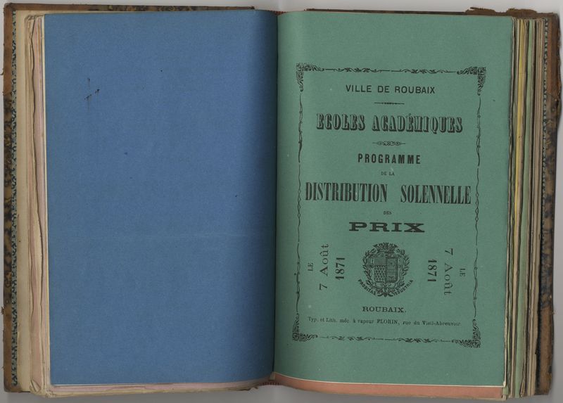 1871 - Distribution solennelle des prix aux élèves des écoles académiques