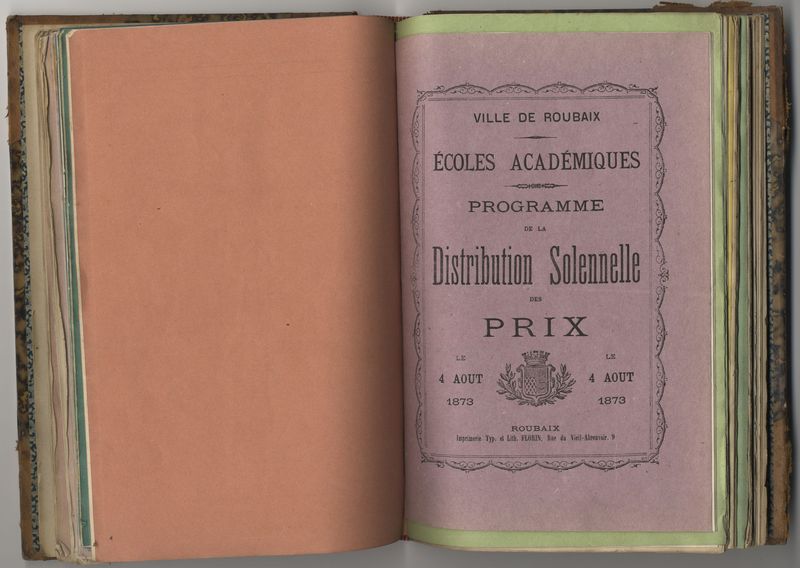 1873 - Distribution solennelle des prix aux élèves des écoles académiques