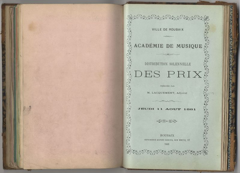 1881 - Distribution solennelle des prix aux élèves des écoles académiques