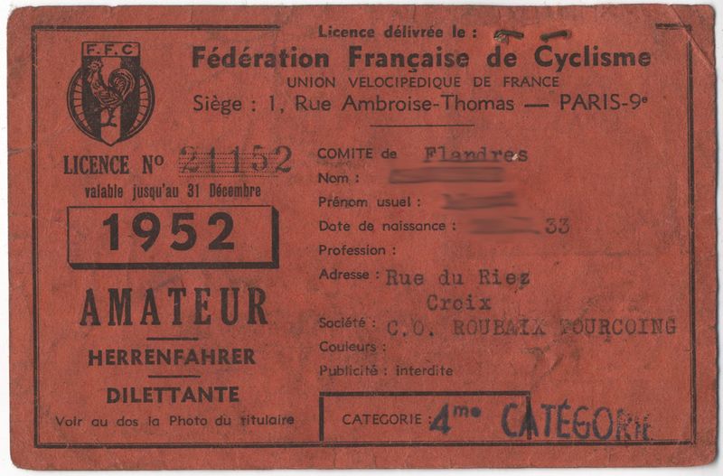 Licence de la Fédération française de cyclisme
