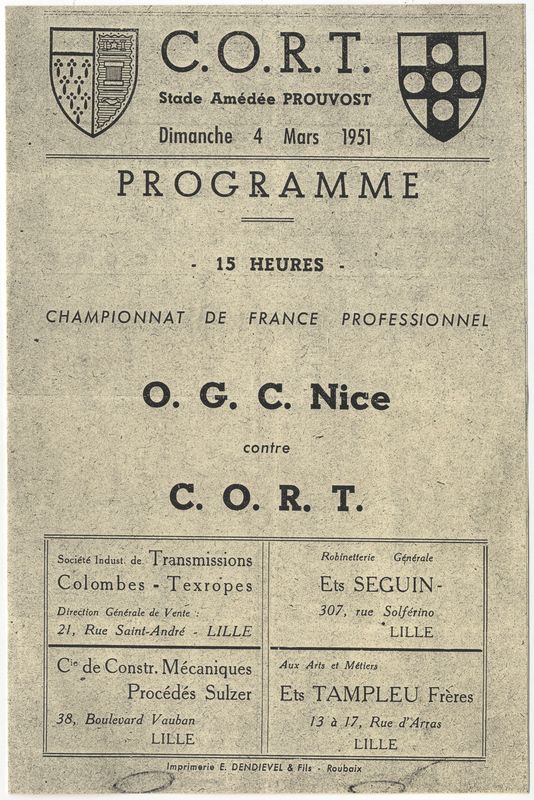 Programme OGC Nice contre CORT