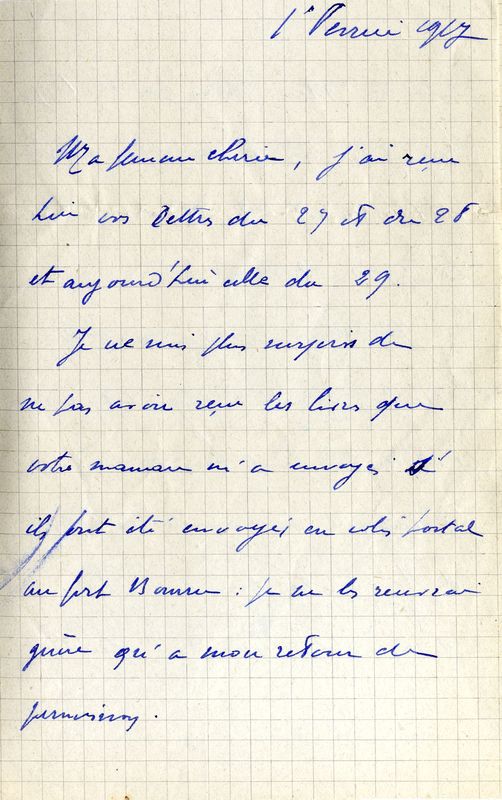 Du soldat Jacques à Marie-Josèphe, février 1917