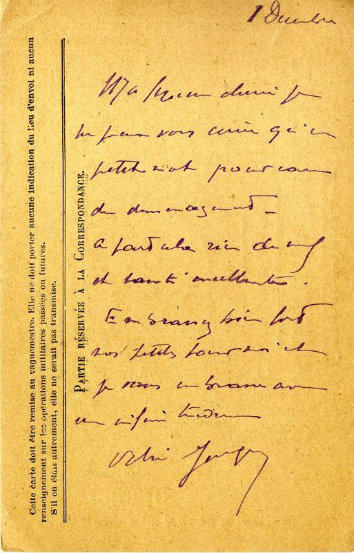 Du soldat Jacques à Marie-Josèphe, décembre 1917
