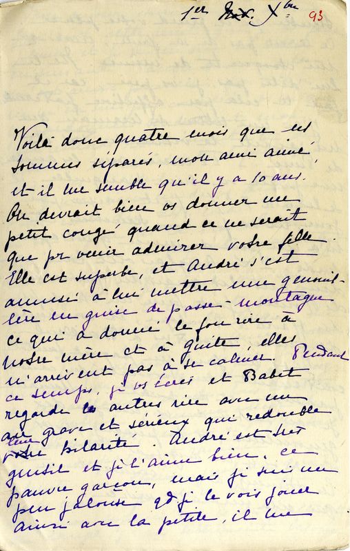 De Marie-Josèphe au soldat Jacques, décembre 1914