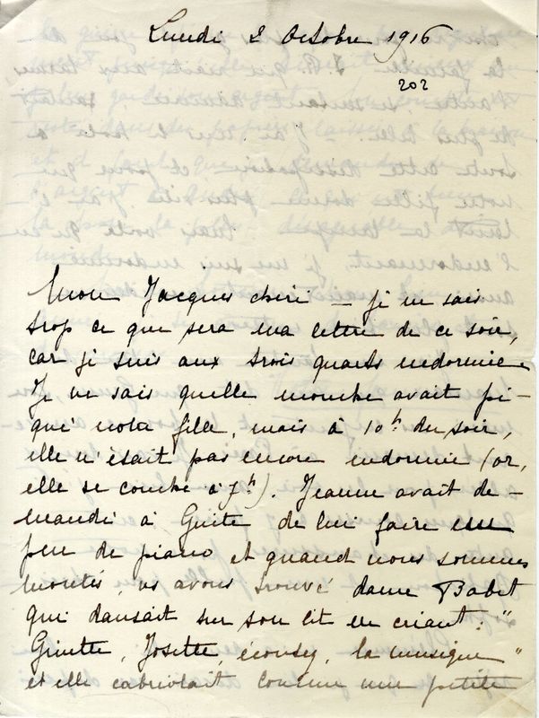 De Marie-Josèphe au soldat Jacques, octobre 1916