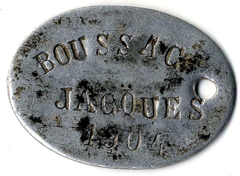 Médaillon d'identification du soldat Jacques Boussac
