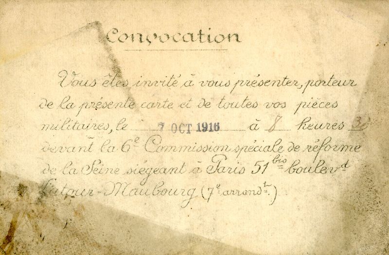 Convocation de la commission spéciale de réforme, 7 octobre 1916