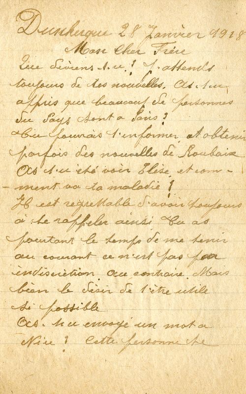 Lettre d'Edmond à Edouard, 28 janvier 1918