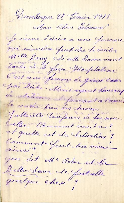 Lettre d'Edmond à Edouard, 22 février 1918