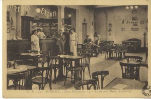 Buvette de la piscine, rue des Champs en 1935.