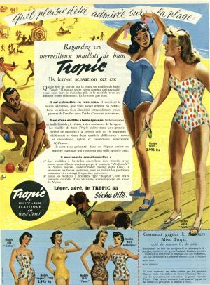 Une publicité pour les maillots de bain Tropic