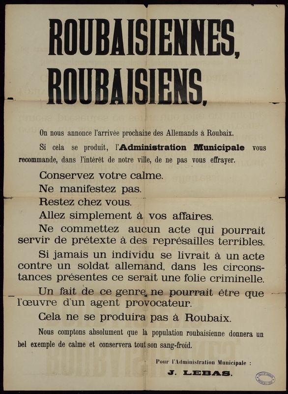 Docs du mois - novembre 2022 - 1914-1918 : quelques moments forts à Roubaix