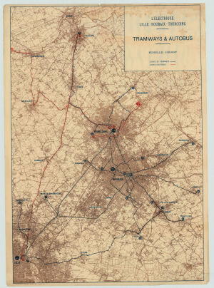 Plan du réseau de transport l'Electrique de Lille 