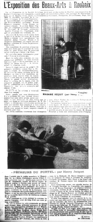 Article du Journal de Roubaix du 21 septembre 1908