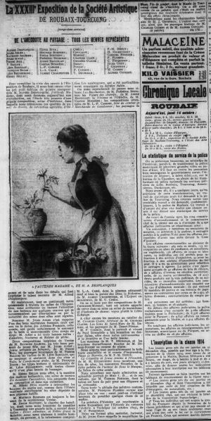 Article du Journal de Roubaix du 16 octobre 1913