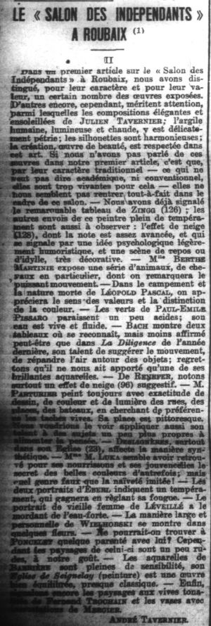 Article du Journal de Roubaix du 04 avril 1928
