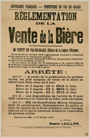 Réglementation de la vente de la bière