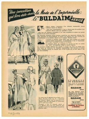Publicité pour l'imperméable Buldaim