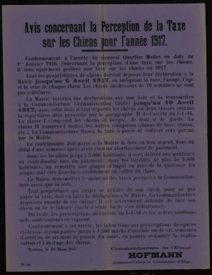 La taxe sur les chiens
