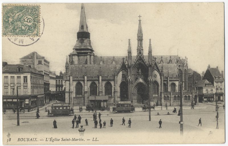 Roubaix : L'église Saint-Martin début 1900