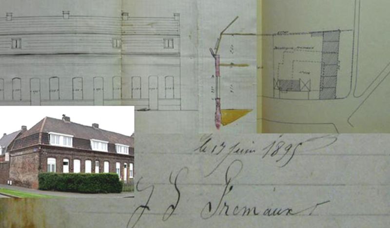 Le plan des maisons. A droite l’emprise de l’ancienne ferme 