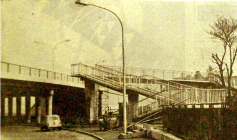 Passerelle et aménagements en 1972 