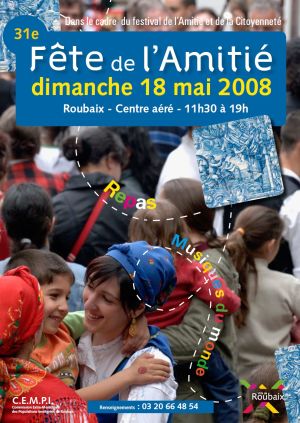 Affiche de la Fête de l'amitié, 18 mai 2008