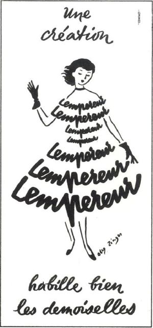 Annonce de presse pour les robes Lempereur, vers 1960
