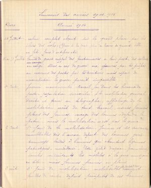 Journal intime de Jeanne Colette élève de 1 ère année à l’institut Sévigné de Roubaix.