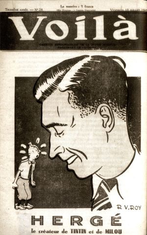 Hergé en couverture de Voila le 10 juillet 1942