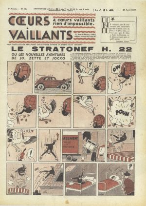 Couverture de Coeurs vaillants du 29 août 1937