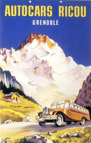 Affiche des autocars Ricou, 1955