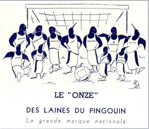 Publicité des Laines du pingouin, 1947