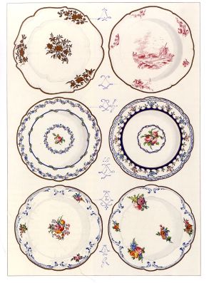 Assiettes en porcelaine de Sèvres, 18e siècle 