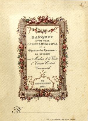 Menu de banquet, 1911