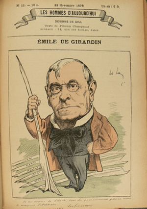 Caricature de Girardin / dessin de Gill