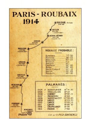 Affiche de l'itinéraire de la course, 1914