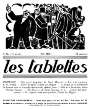 Les Tablettes, mai 1918