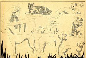 Une planche de chats et chiens